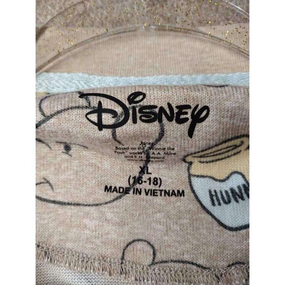 Disney Pajama Set Women XL Tan Winnie the Pooh Lightweight Long Sleeve Crew Neck - Picture 6 of 10